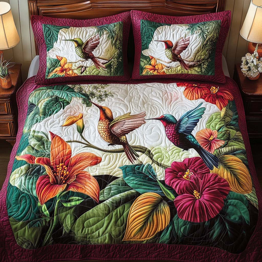 Rainbow Wings 3-Piece Quilted Bedding Set NCU0NNT1985