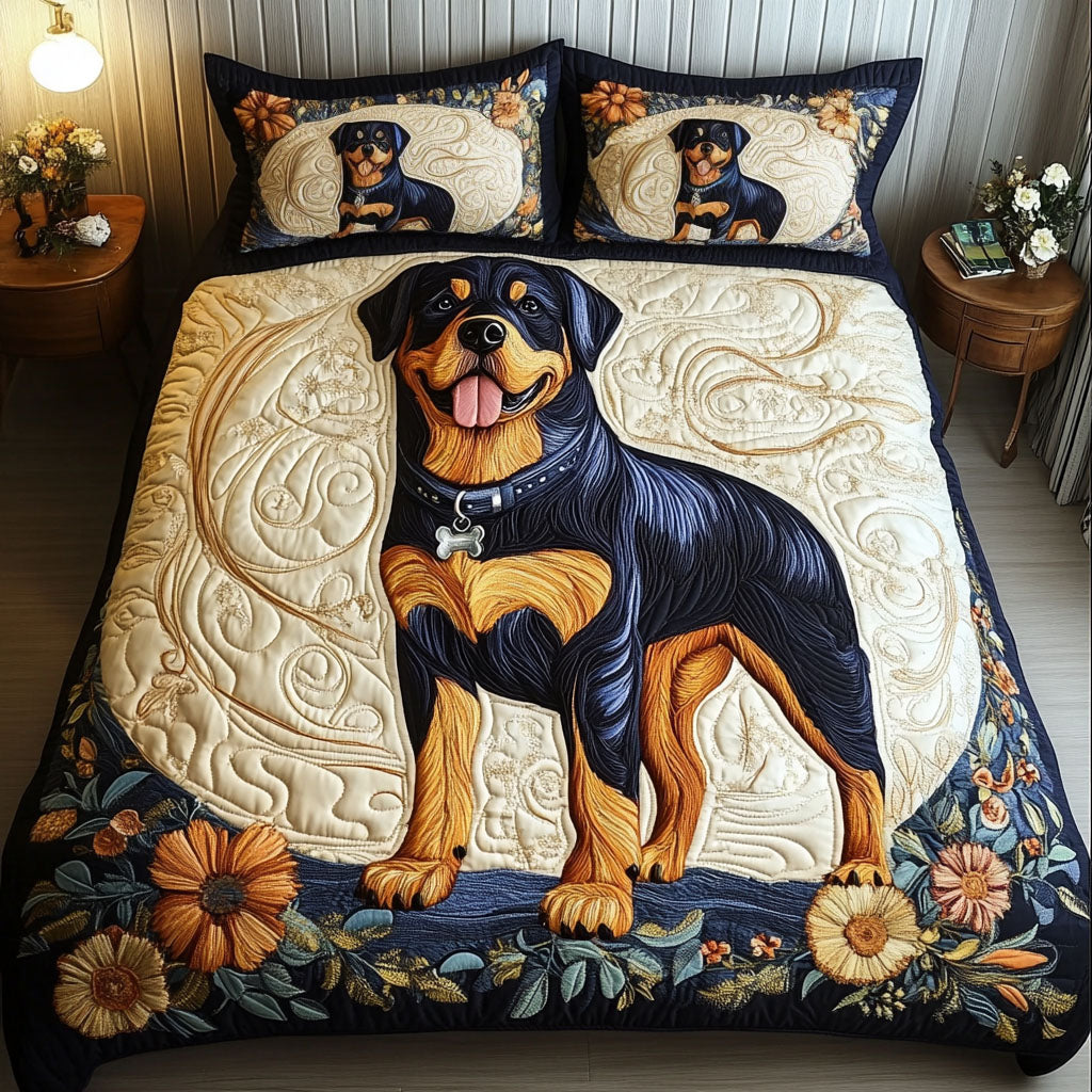 Regal Rottie 3-Piece Quilted Bedding Set NCU0NNT657