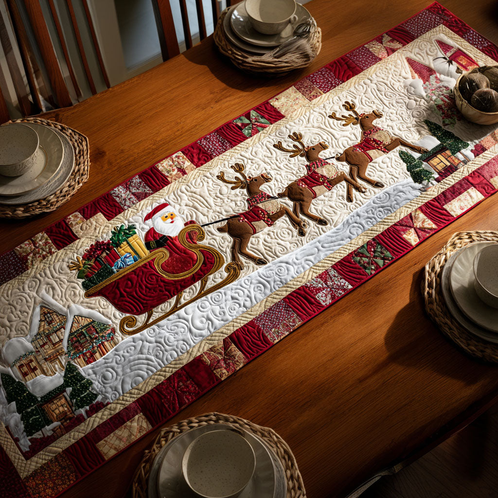 Reindeer Parade Quilted Table Runner NCU0NTV342