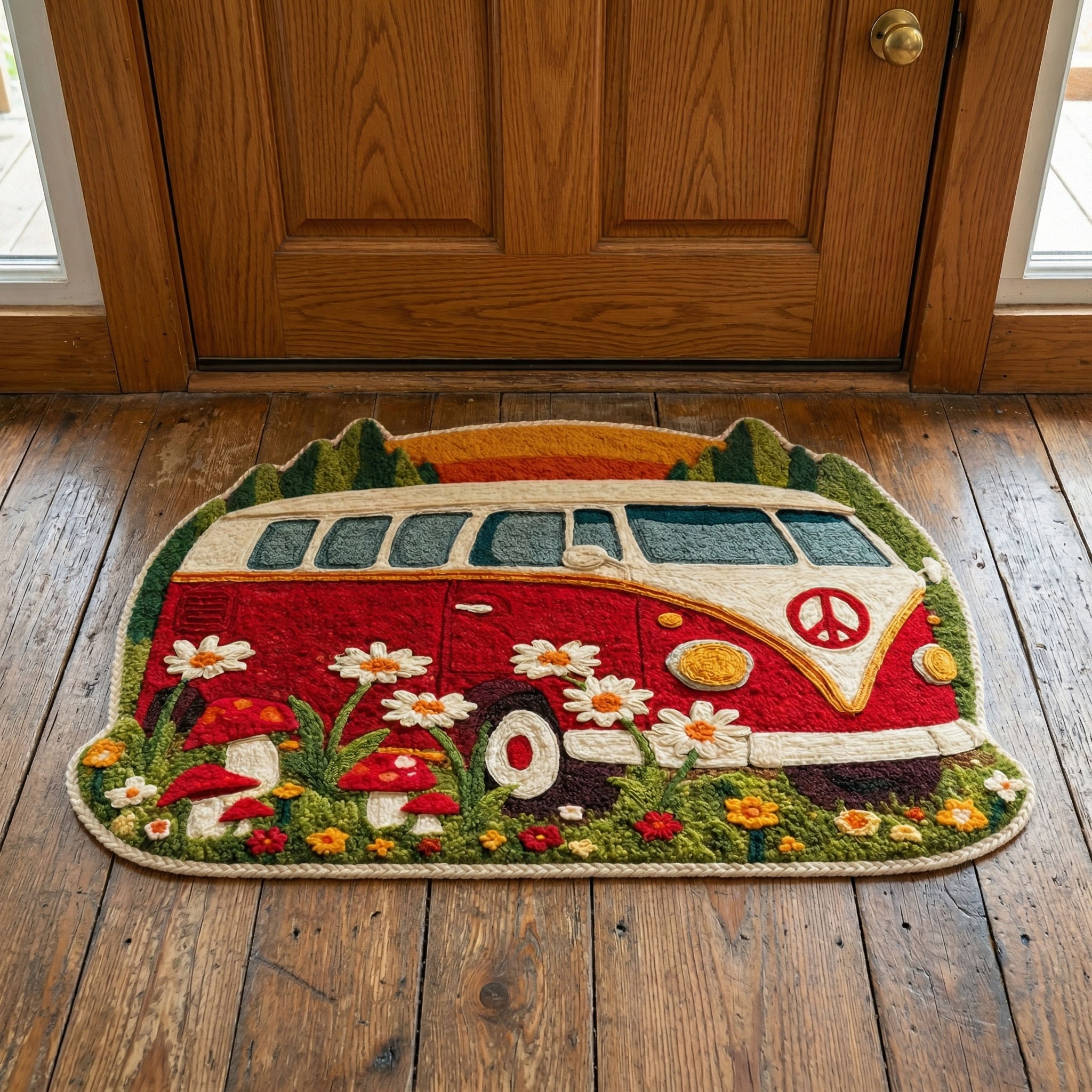 Retro Forest Custom Shape Doormat NCU0NNT3139
