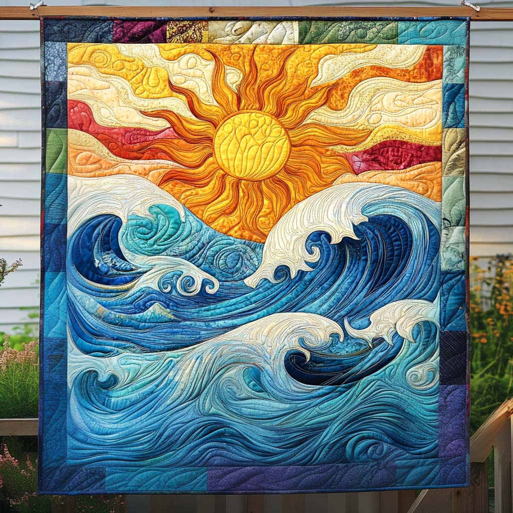 Rhythms Of The Sea Quilted Blanket NCU0NT1111
