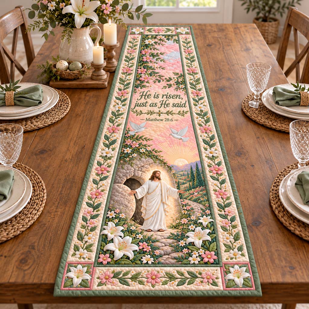 Risen Messiah Quilted Table Runner NCU0HNH1329