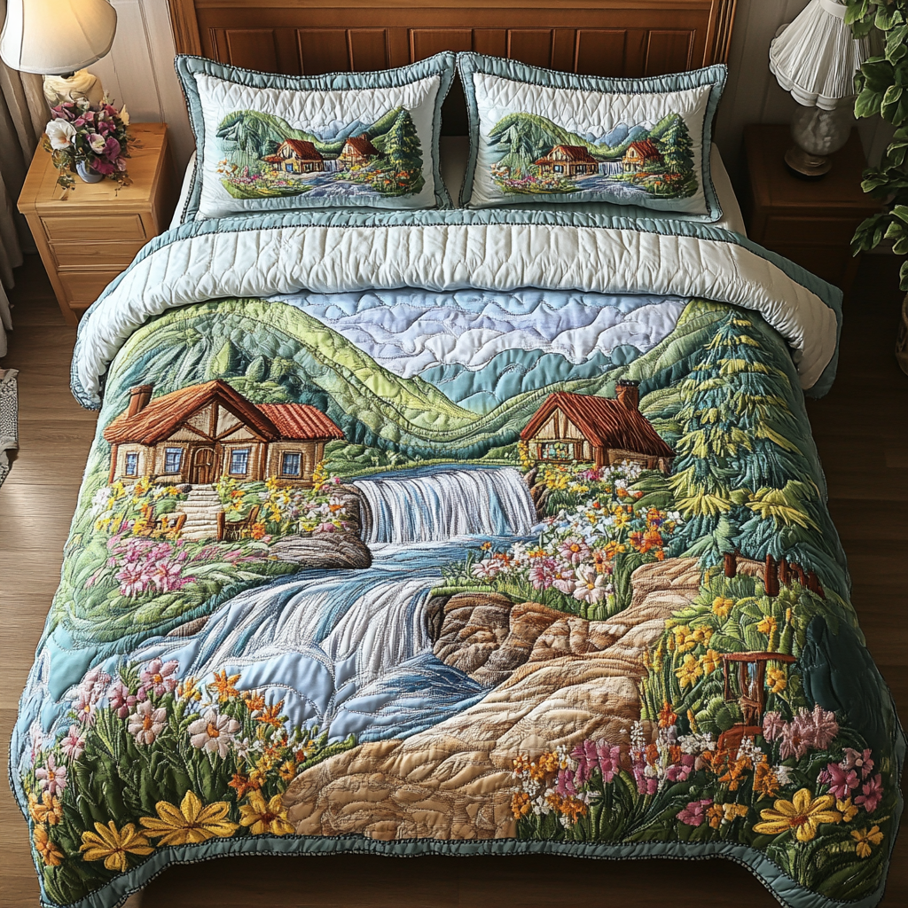 River View 3-Piece Quilted Bedding Set NCU0NVH349