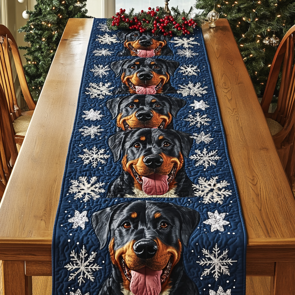 Rottweiler Charm Quilted Table Runner NCU0DDK1536