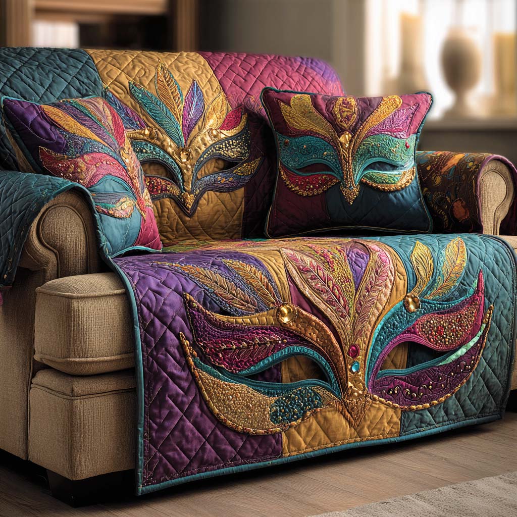 Royal Mardi Quilted Sofa Cover NCU0NNL221