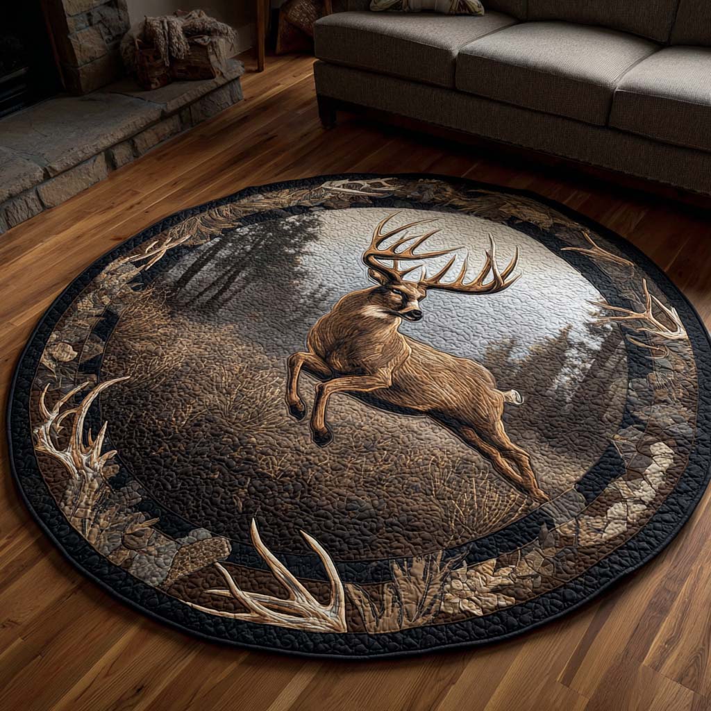Deer Quilted Round Mat NCU0QN038