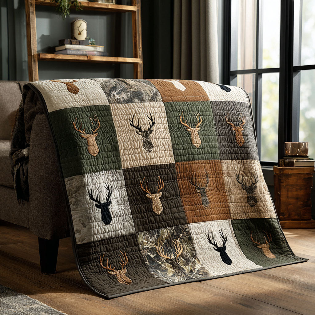 Rustic Antlers Quilted Blanket NCU0NNT2787