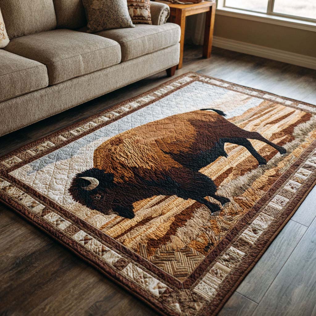 Rustic Bison Area Rug NCU0DK10516