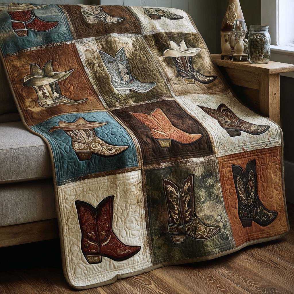 Rustic Boots Quilted Blanket NCU0NNT2143