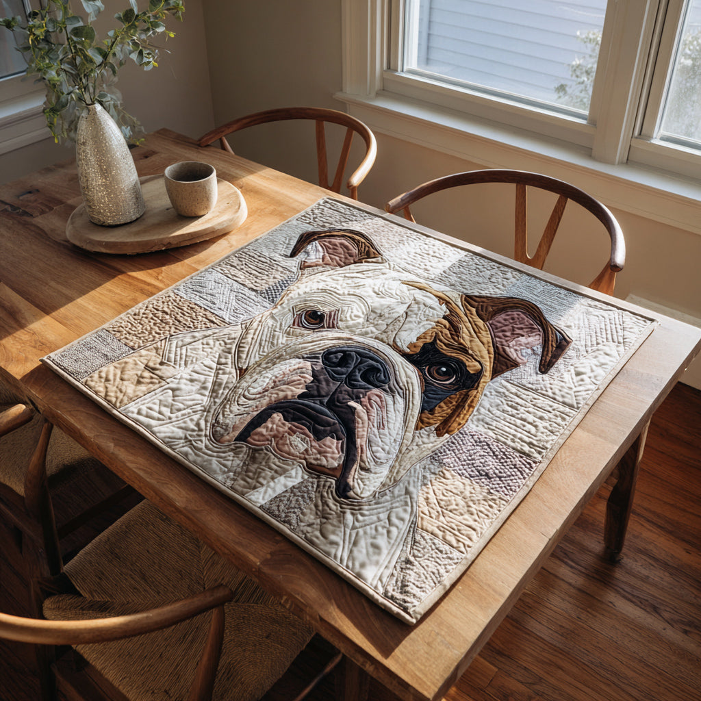 Rustic Bulldog Quilted Table Topper NCU0HNH054