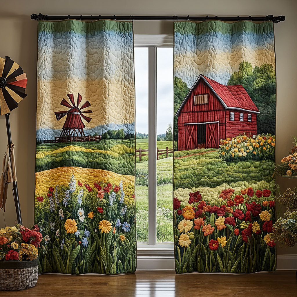 Rustic Fields Quilted Curtains NCU0DDK2076