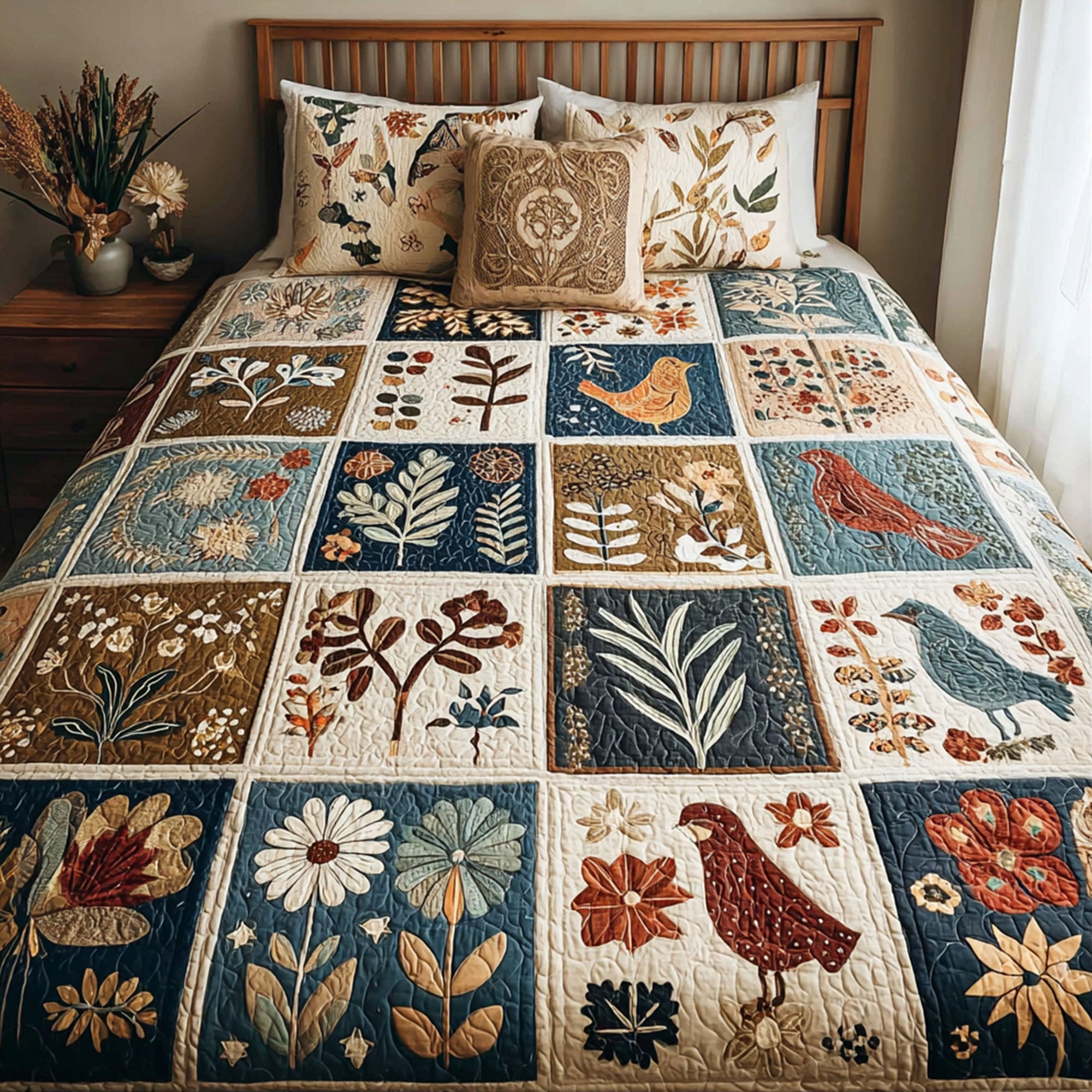 Rustic Garden 3-Piece Quilted Bedding Set NCU0PTT571