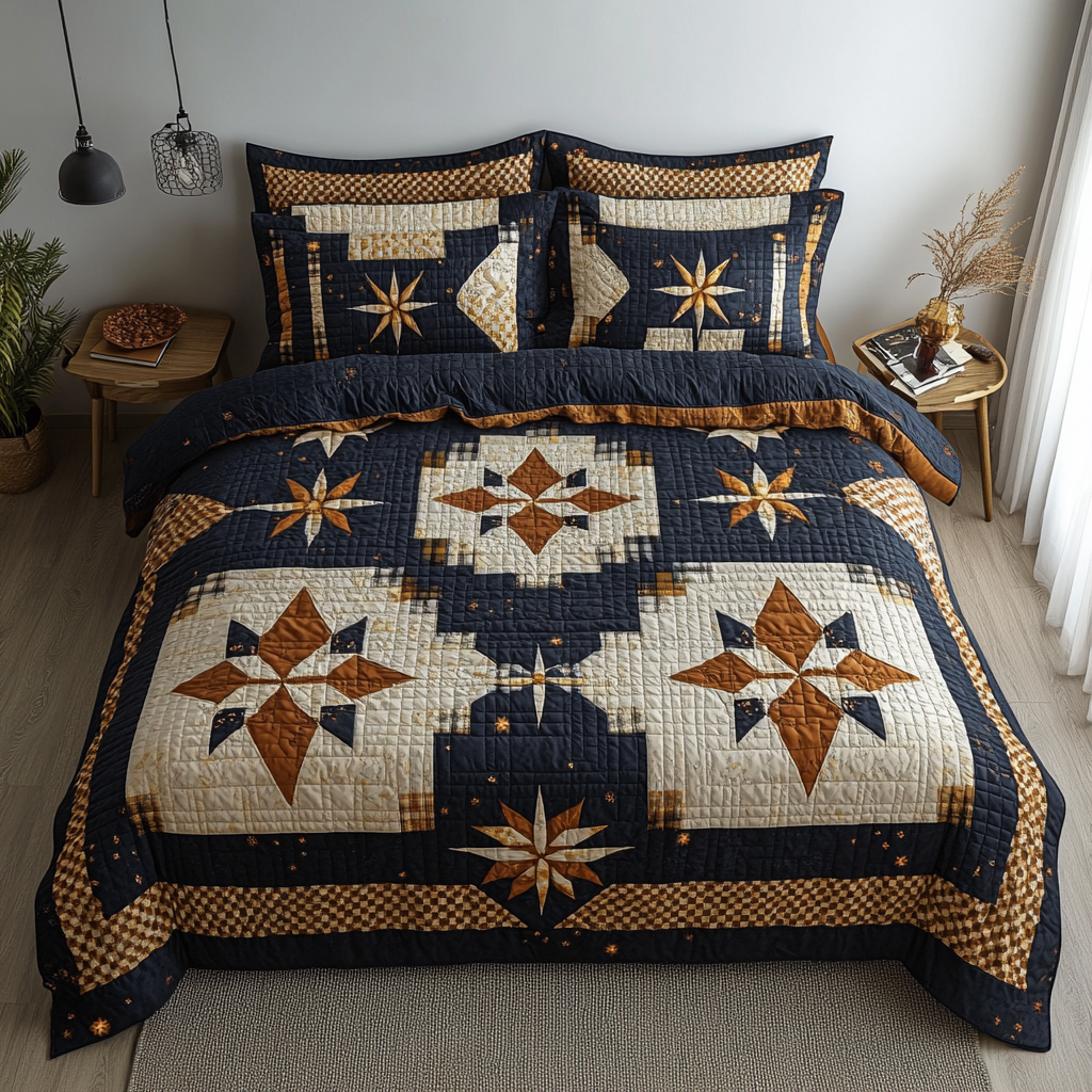 Rustic Glow 3-Piece Quilted Bedding Set NCU0DDK483