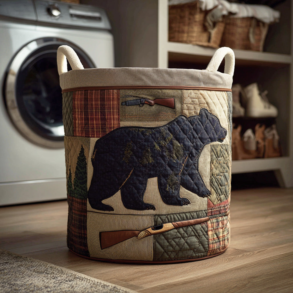 Rustic Hunter Quilted Laundry Basket NCU0NTD1190