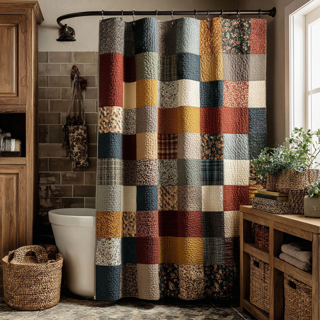 Farmhouse Patchwork Shower Curtain NCU0QN084