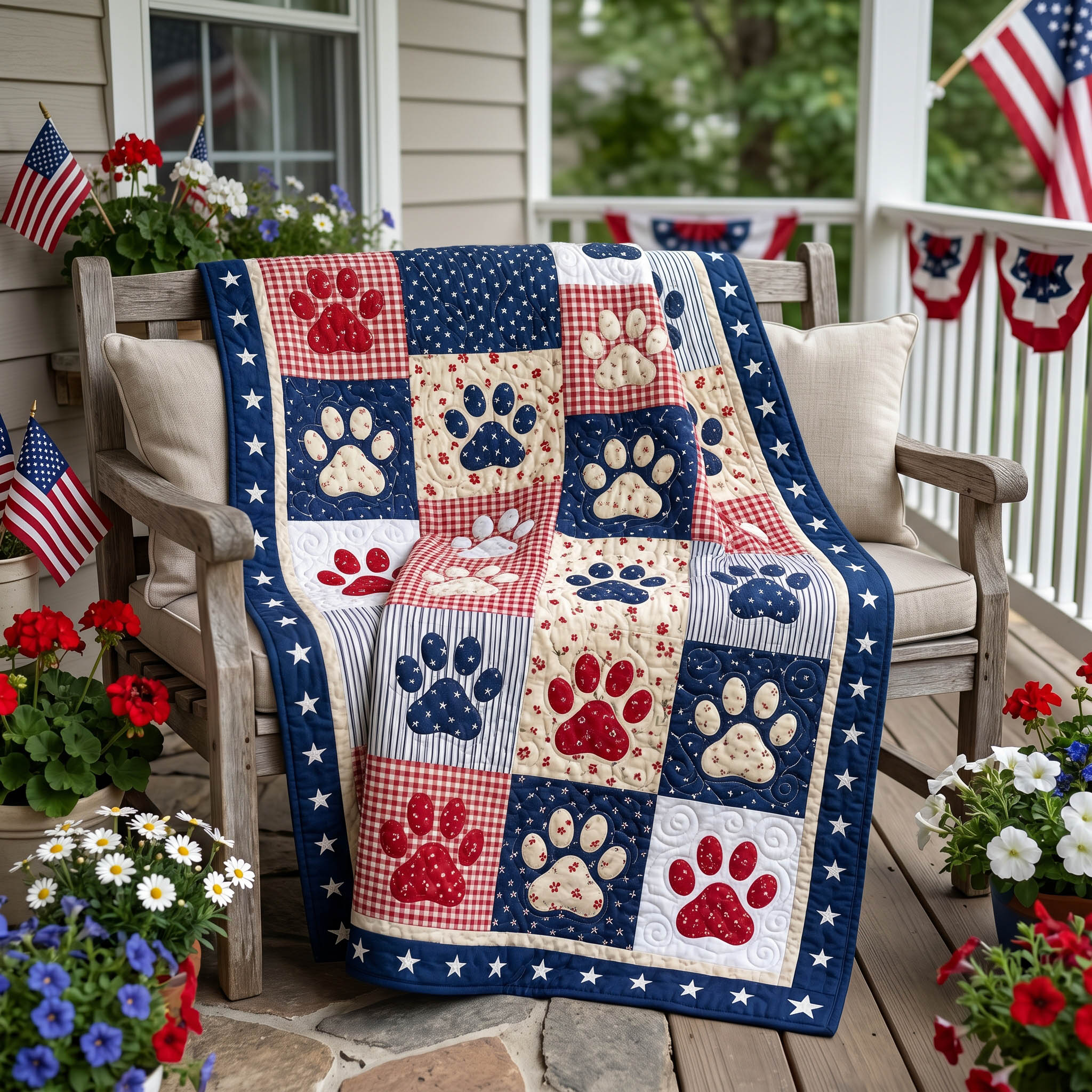 Rustic Paws Quilted Blanket NCU0NTD1943