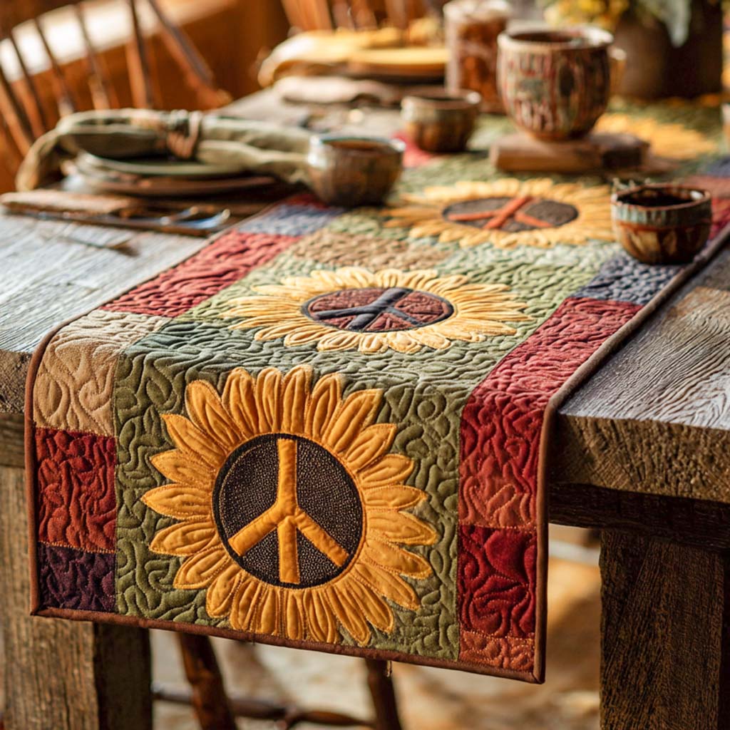 Rustic Peace Quilted Table Runner NCU0NXD471