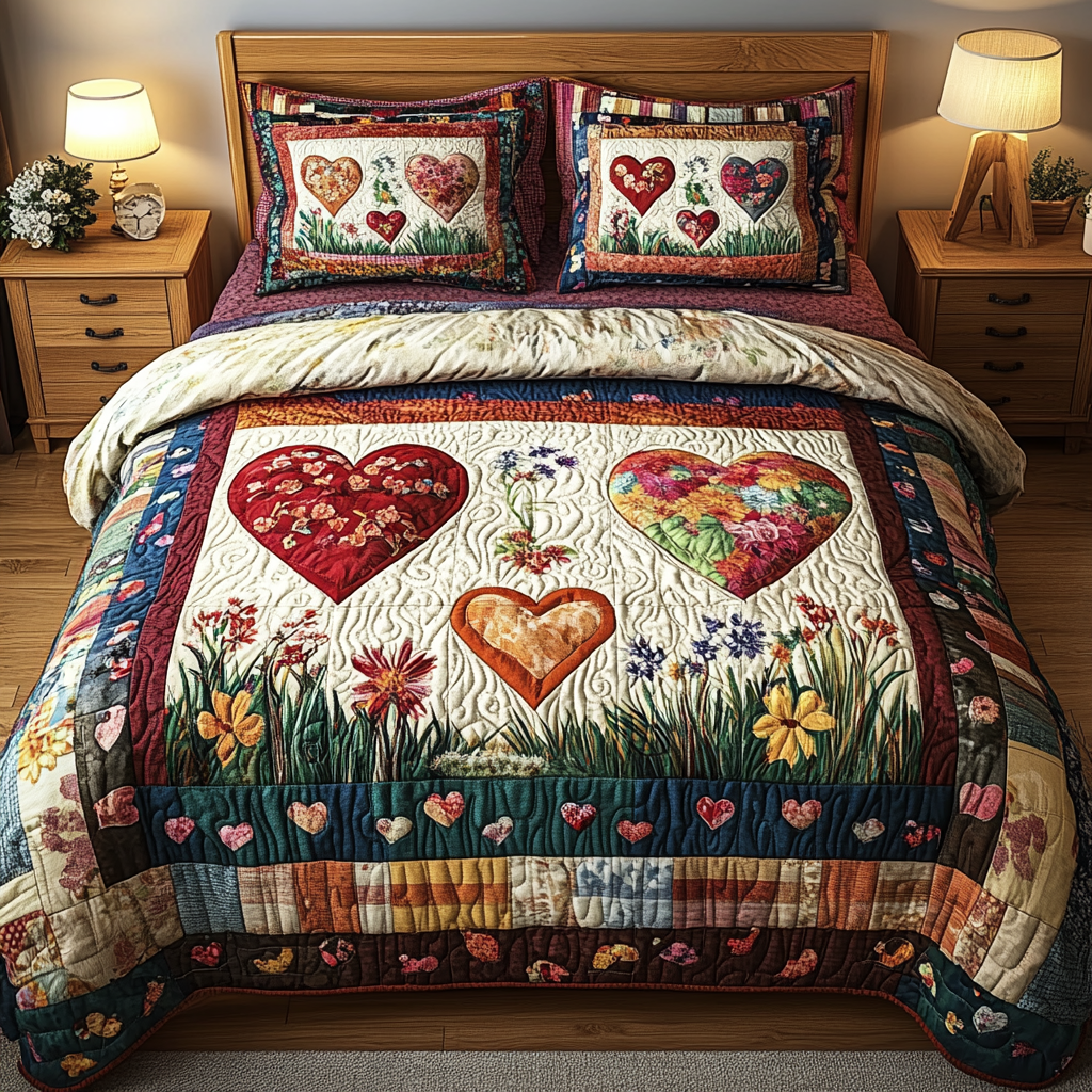 Rustic Romance 3-Piece Quilted Bedding Set NCU0NVH148
