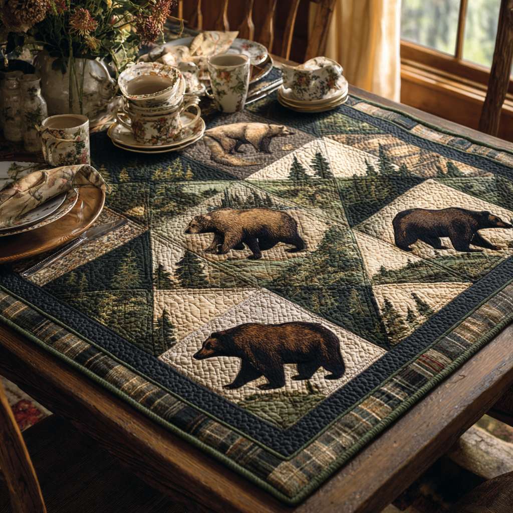 Rustic Tracks Quilted Table Topper NCU0PTT886