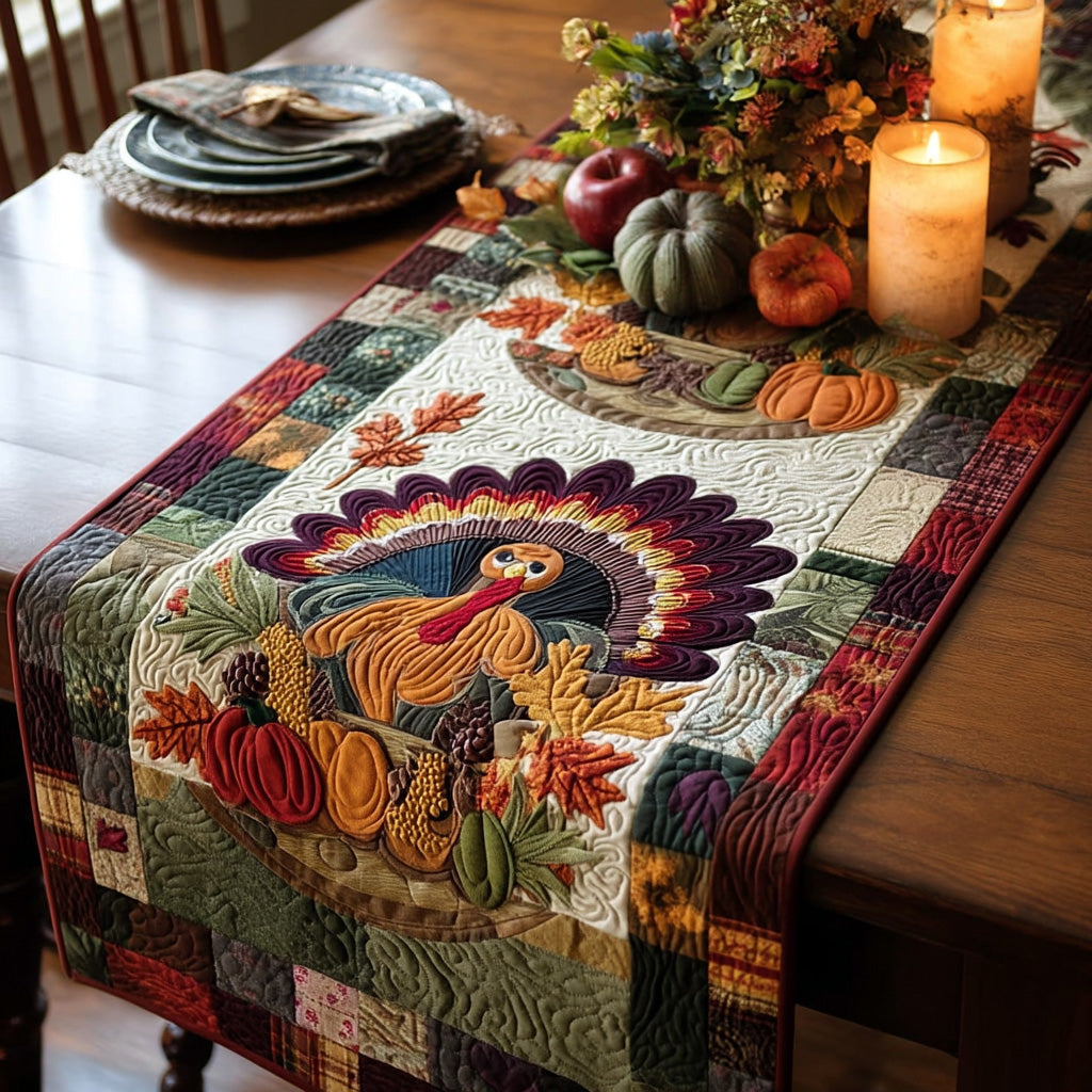 Rustic Gobble Quilted Table Runner NCU0PTT1549