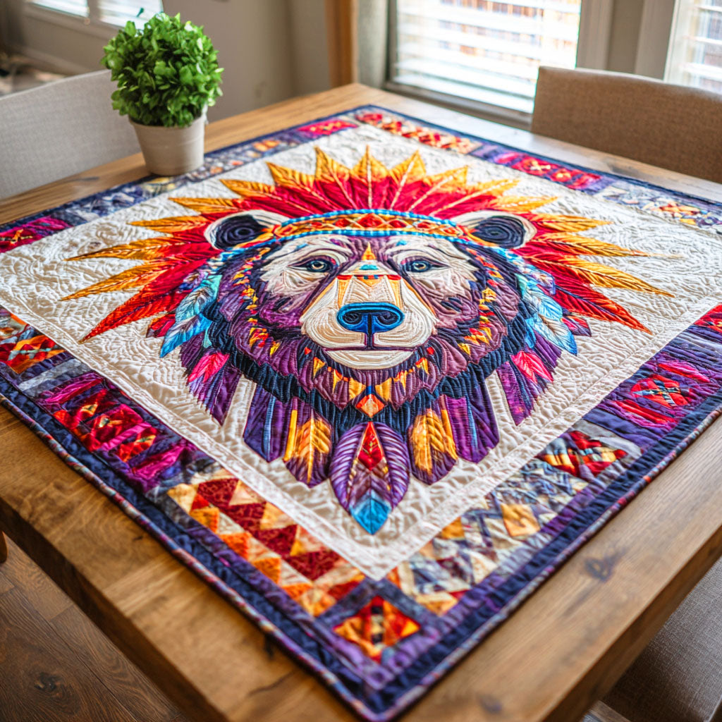 Sacred Bear Quilted Table Topper NCU0NTD297