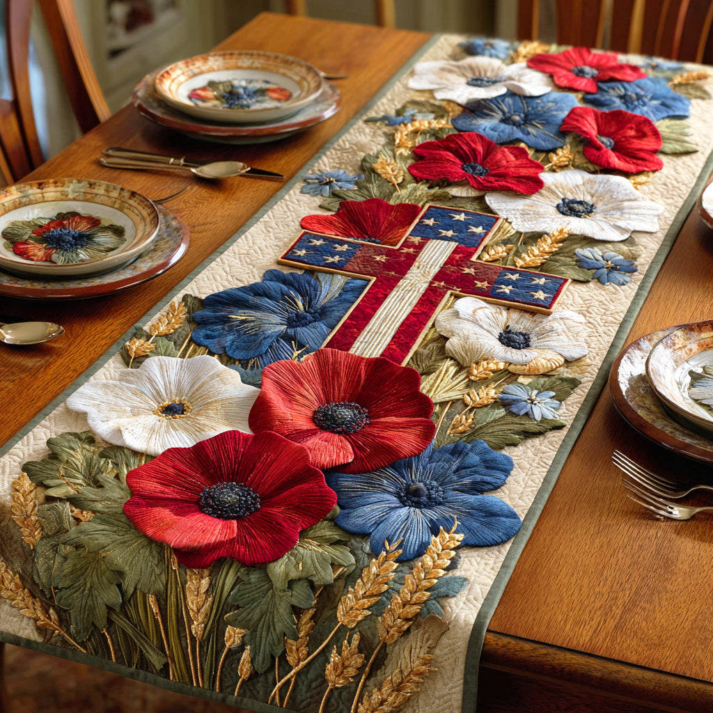 Sacred Honor Flag Quilted Table Runner NCU0NTD780