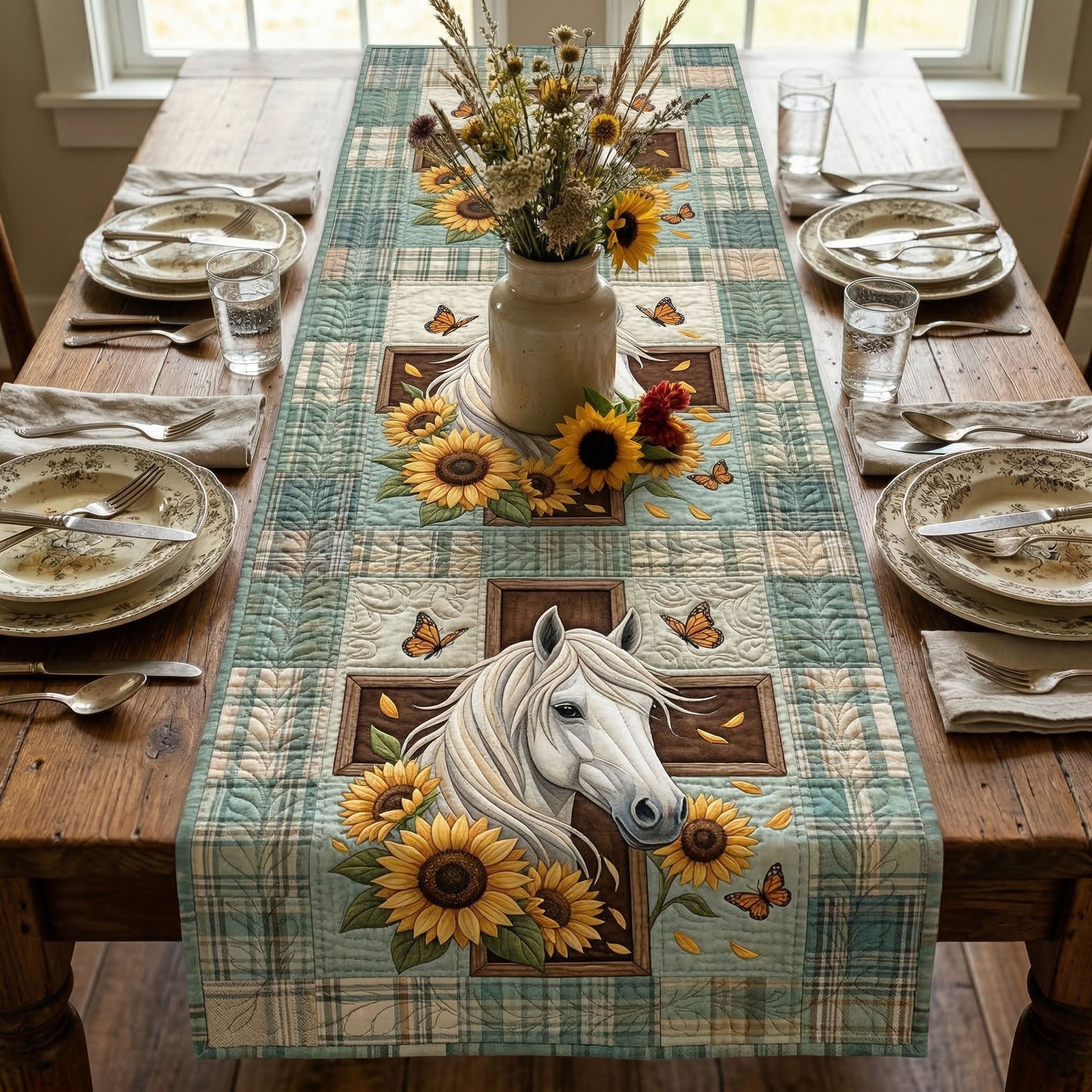 Sacred Meadow Quilted Table Runner NCU0NNT3075