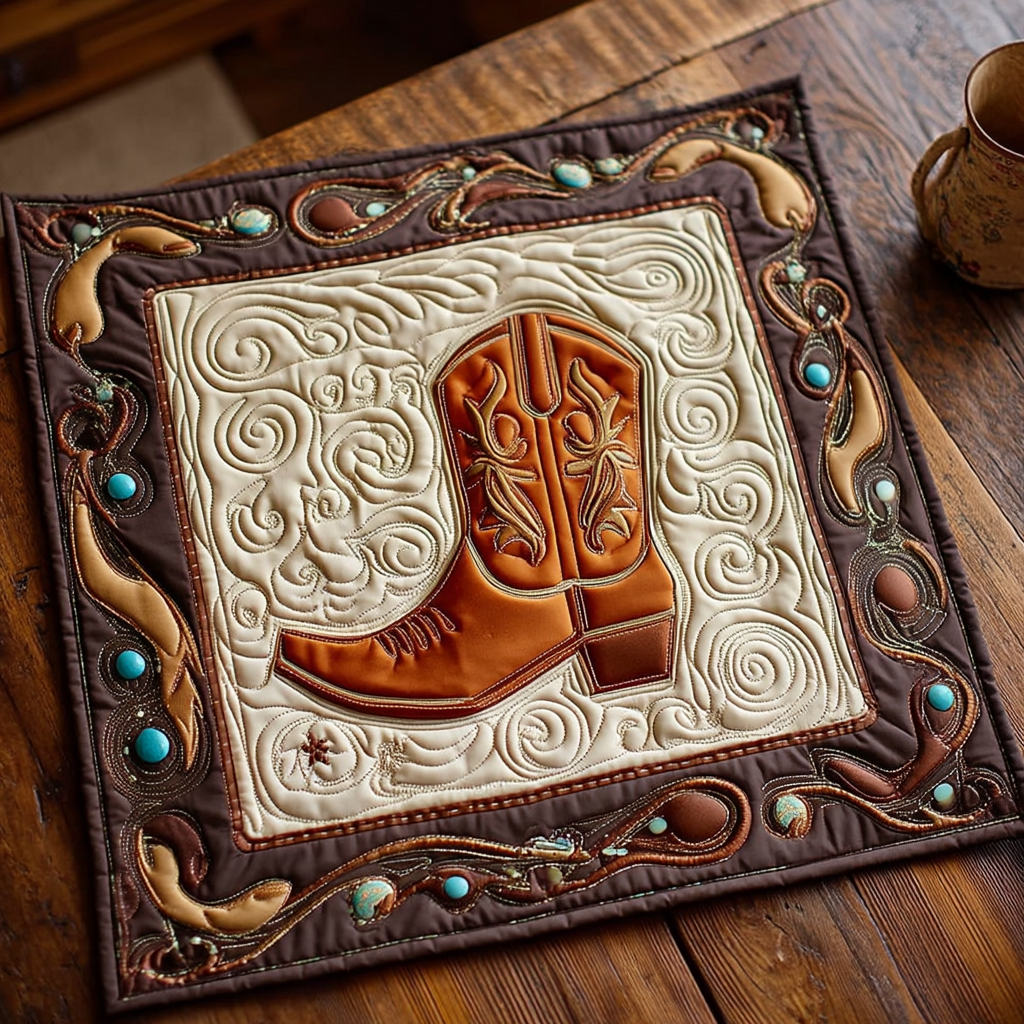 Saddle Star Quilted Table Topper NCU0NTV834