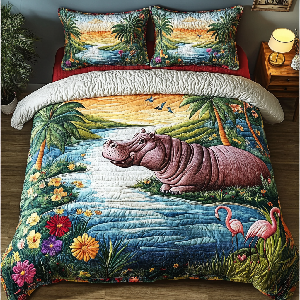 Safari Serenity 3-Piece Quilted Bedding Set NCU0DDK105