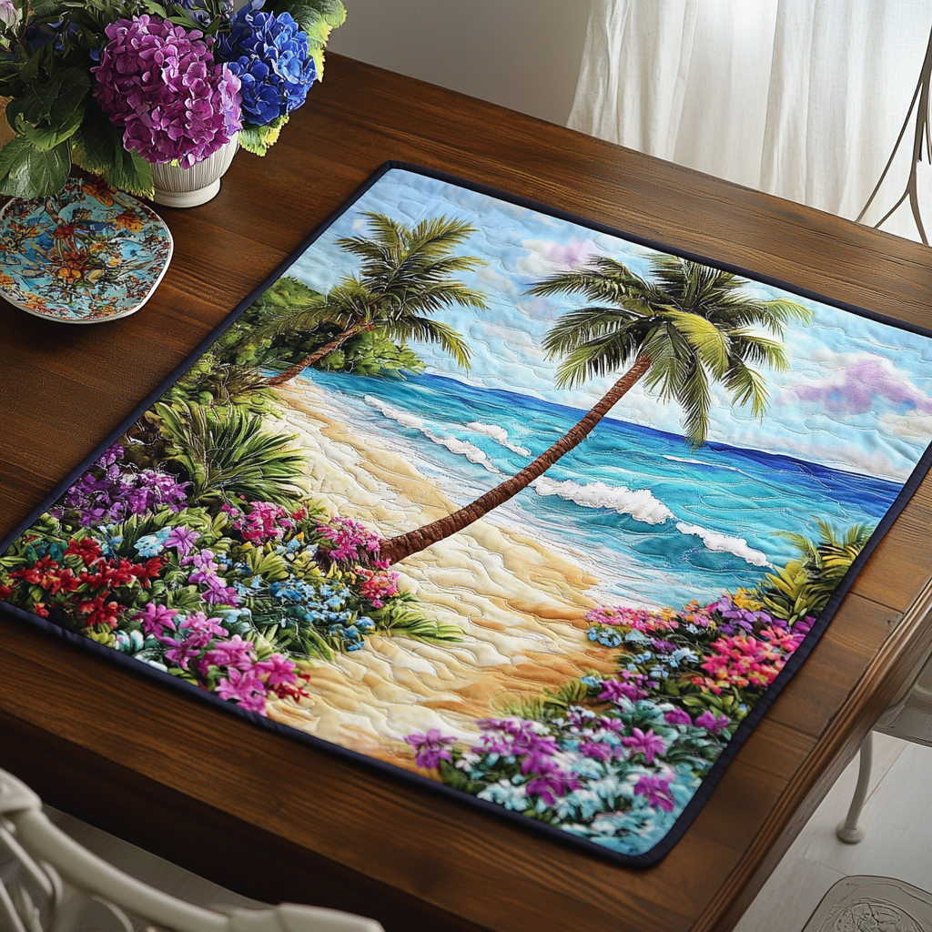 Sandy Petals Quilted Table Topper NCU0DDK653