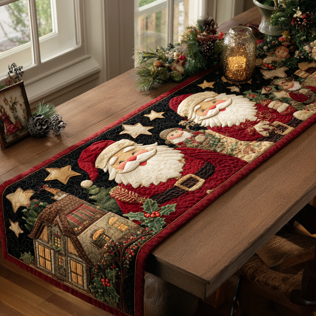 Santa Bliss Quilted Table Runner NCU0DDK1586