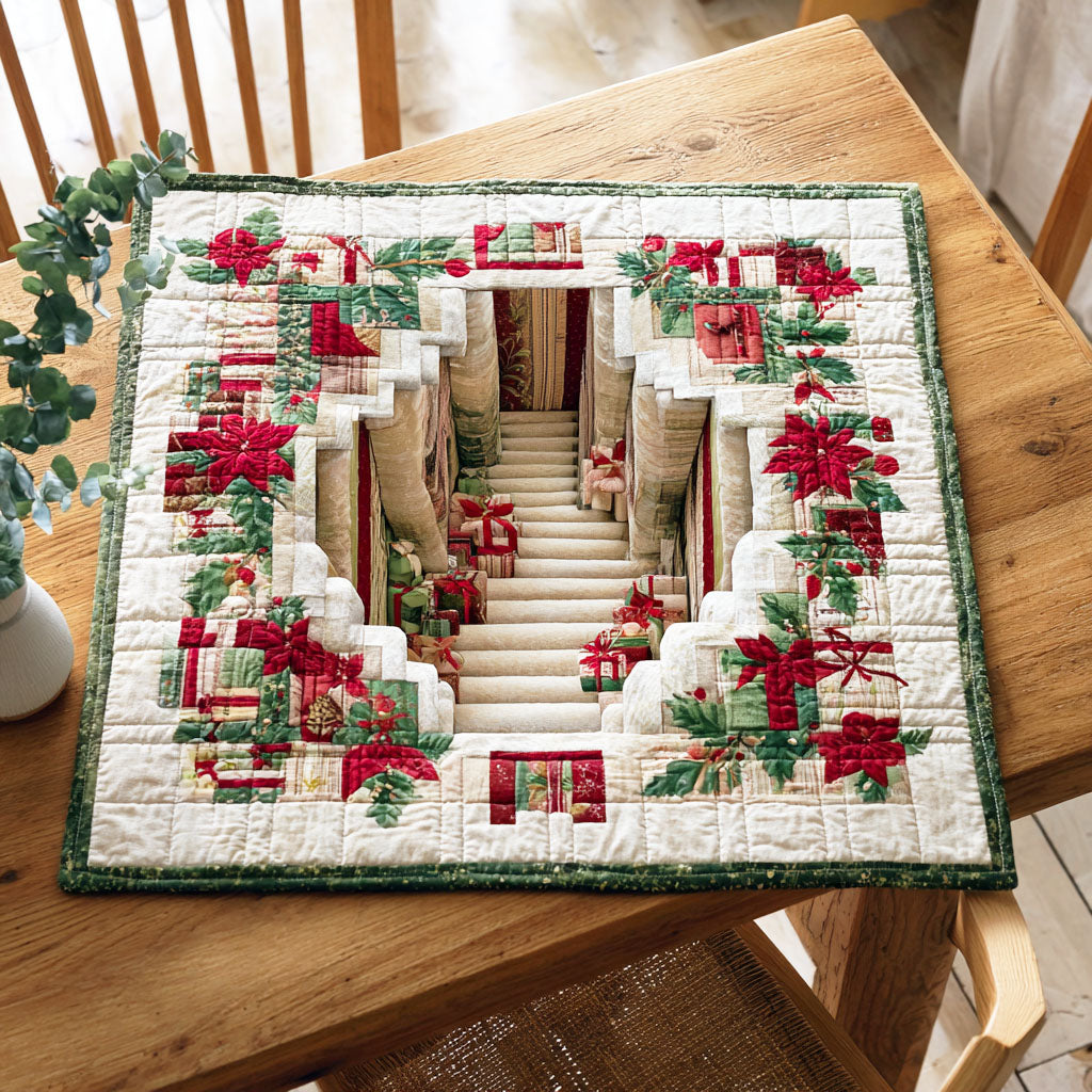 Santa Gift Cellar Quilted Table Topper NCU0NTD508