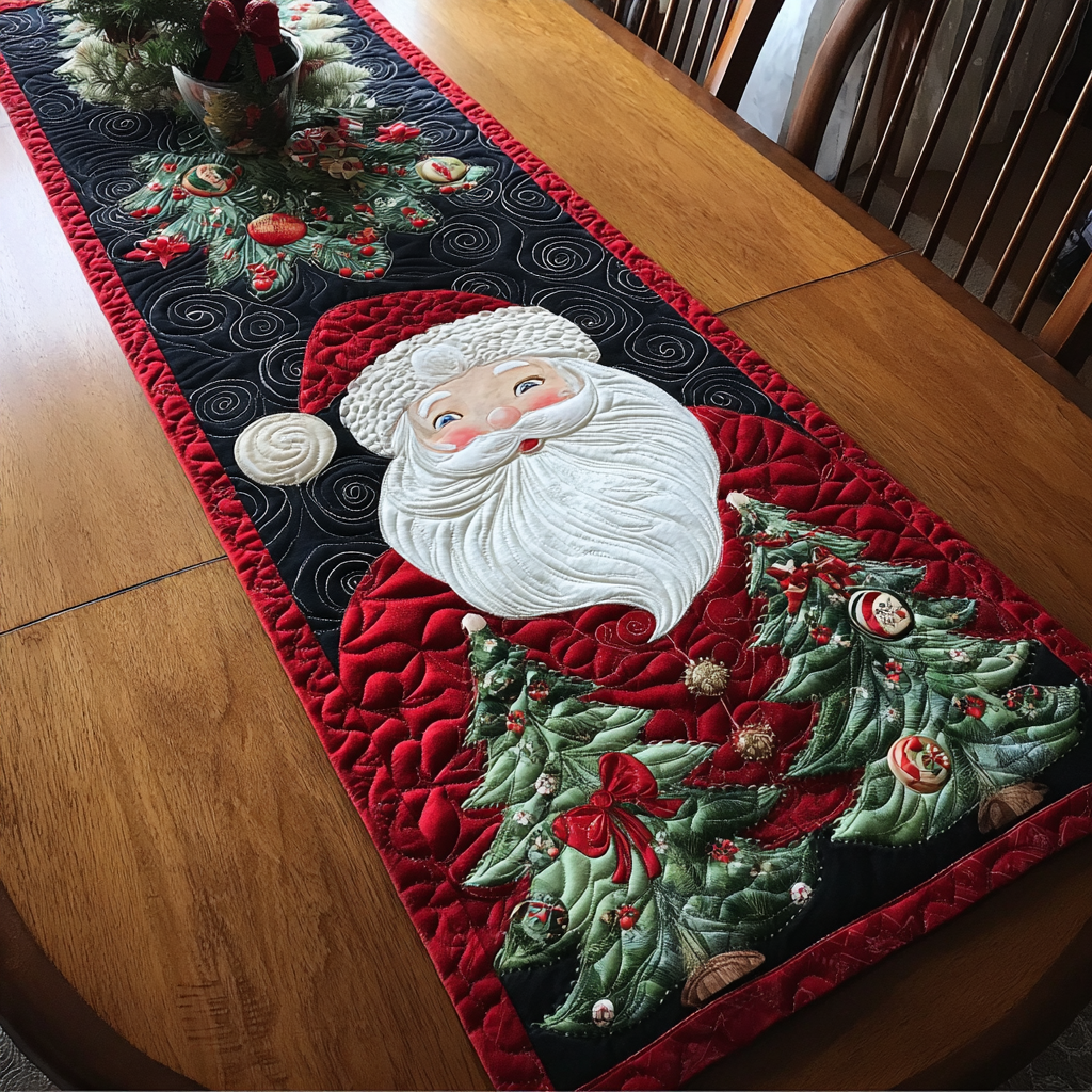 Santa Glow Quilted Table Runner NCU0DDK1585
