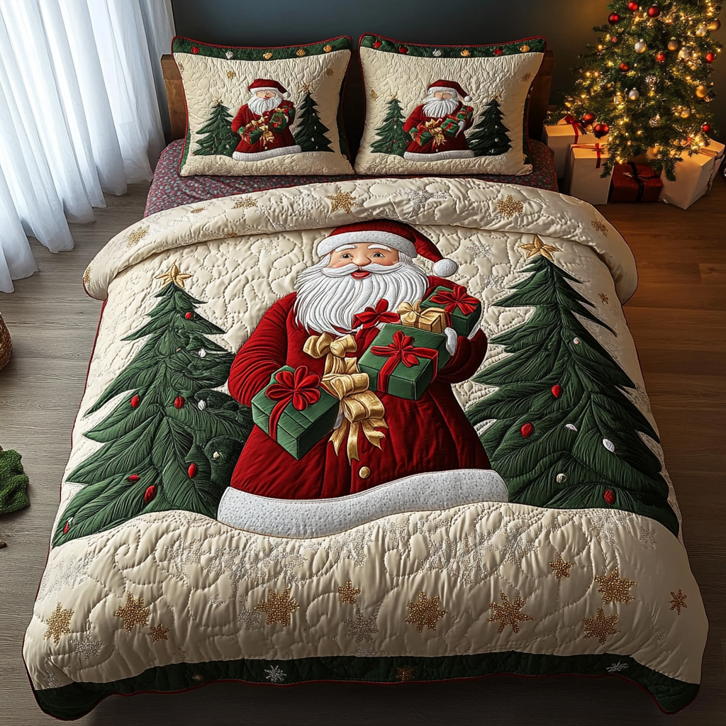 Santa Magic 3-Piece Quilted Bedding Set NCU0DDK077