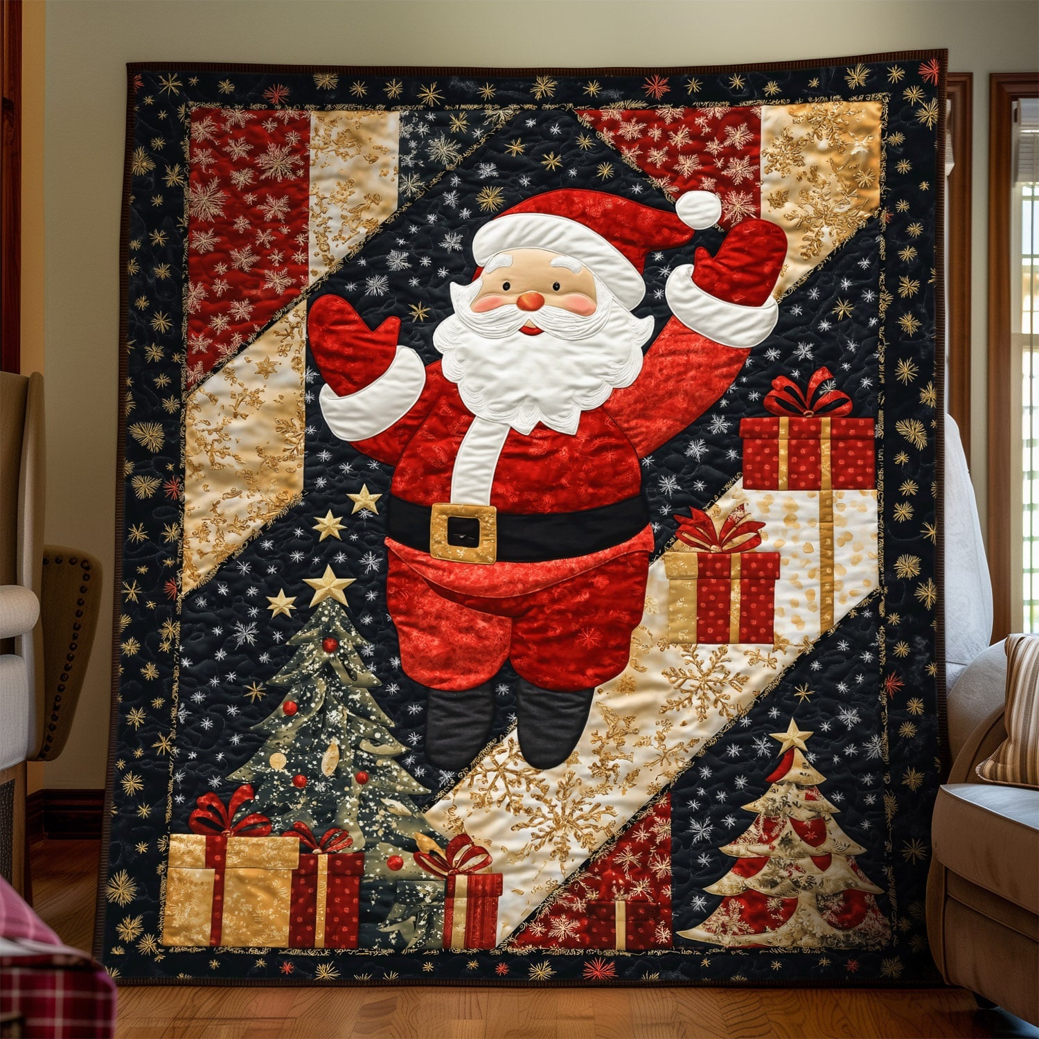 Santa Merry Magic Quilted Blanket NCU0TL1702