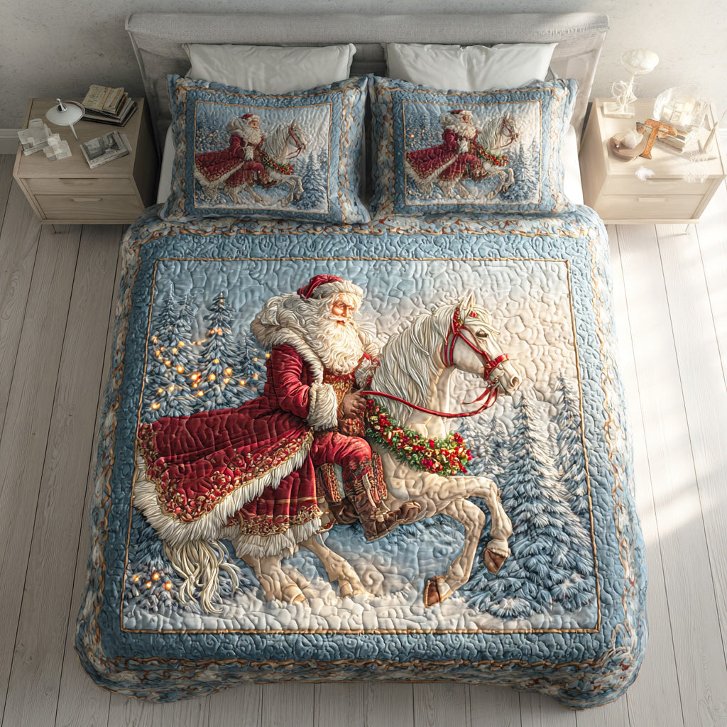 Santa Night Ride 3-Piece Quilted Bedding Set NCU0NTD891