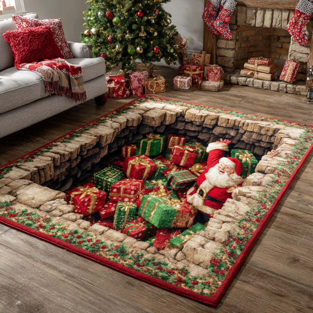Santa Secret Cellar Area Rug NCU0NXD881