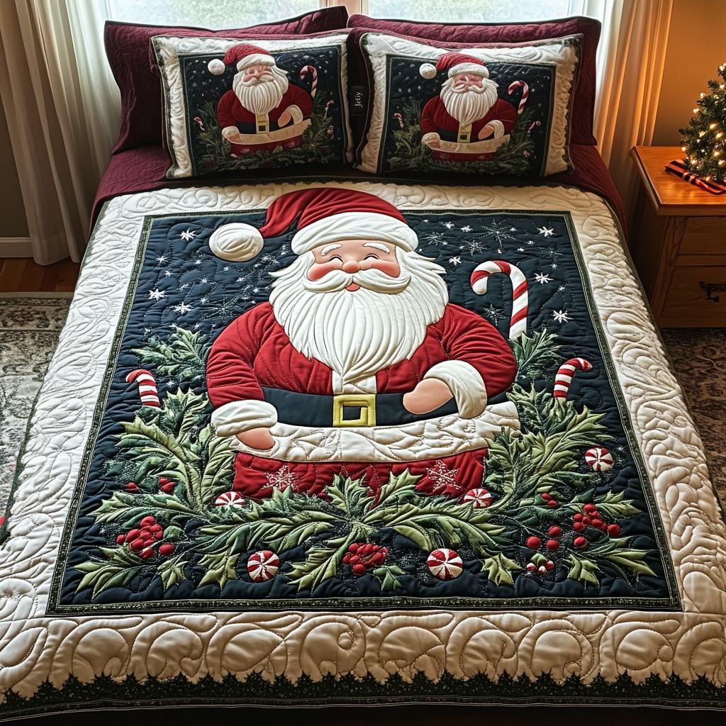 Santa Sleigh Adventure Quilted Bedding Set NCU0DV1727