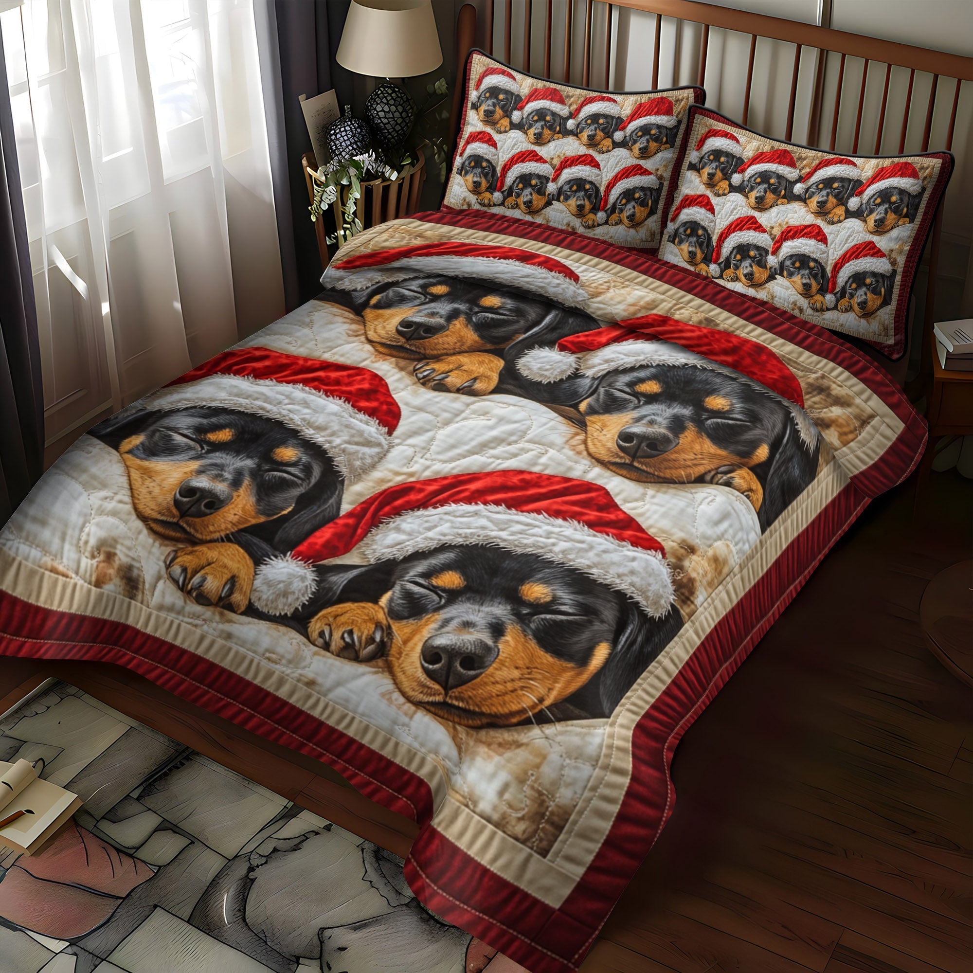 Santa Snooze 3-Piece Quilted Bedding Set NCU0NT1656