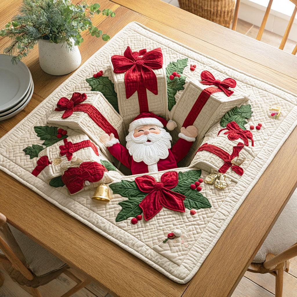 Santa Treasure Quilted Table Topper NCU0NTD496