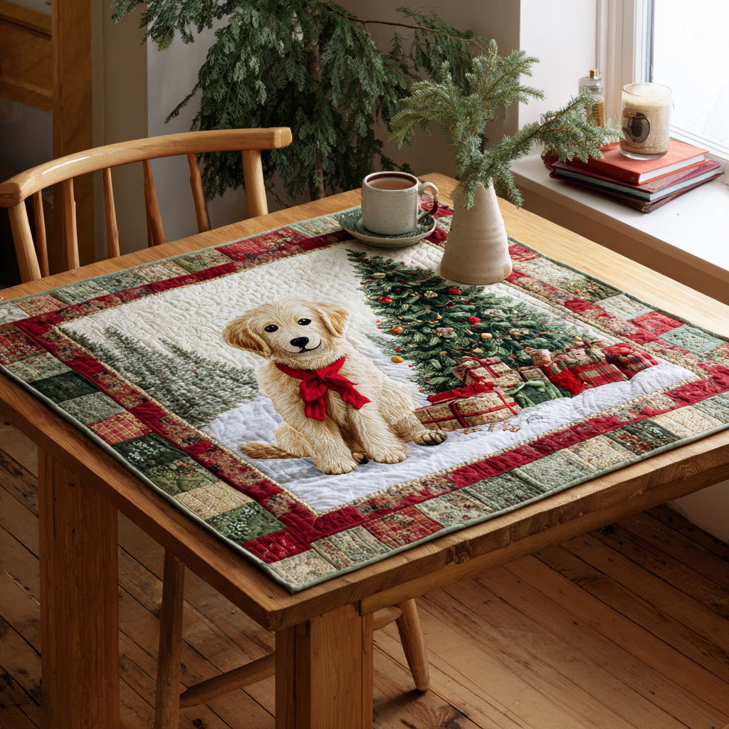 Scarf Golden Retriever Quilted Table Topper NCU0HNH131