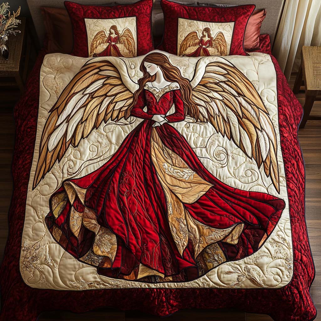 Scarlet Seraph 3-Piece Quilted Bedding Set NCU0NNT129