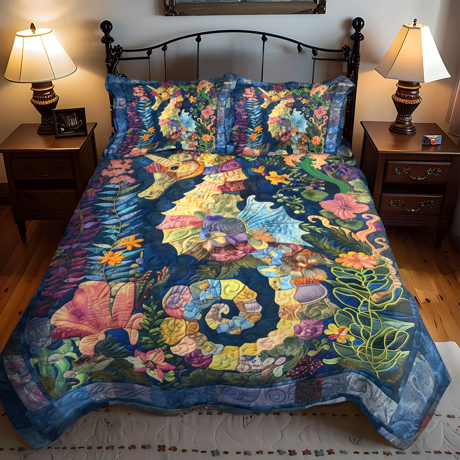 Sea Spirits 3-Piece Quilted Bedding Set NCU0TH1266