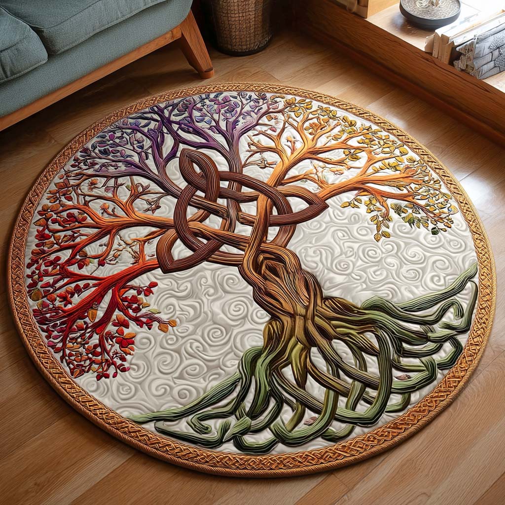 Seasons Tree Quilted Round Mat NCU0NXD486