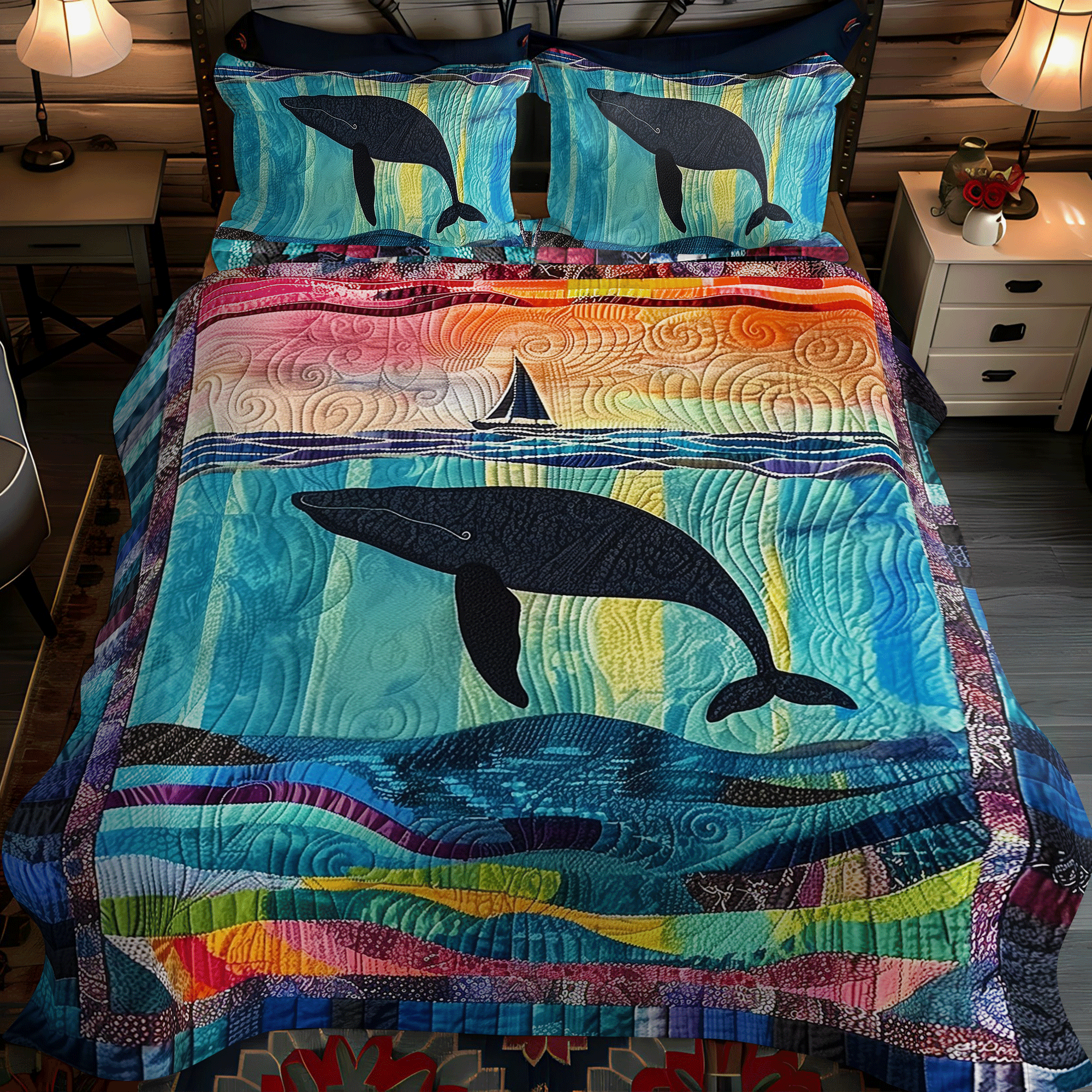 Serenade of the Seas 3-Piece Quilted Bedding Set NCU0DV223