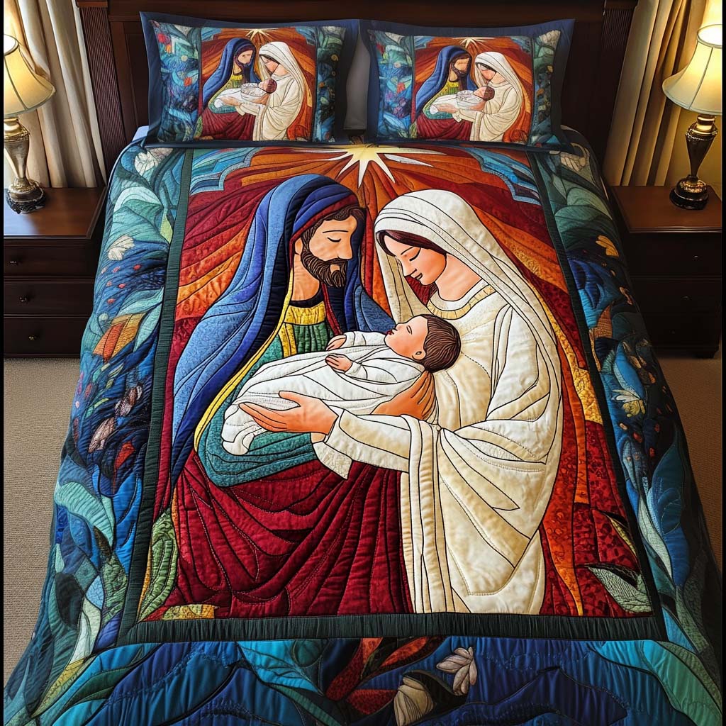 Serene Devotion 3-Piece Quilted Bedding Set NCU0NT1571