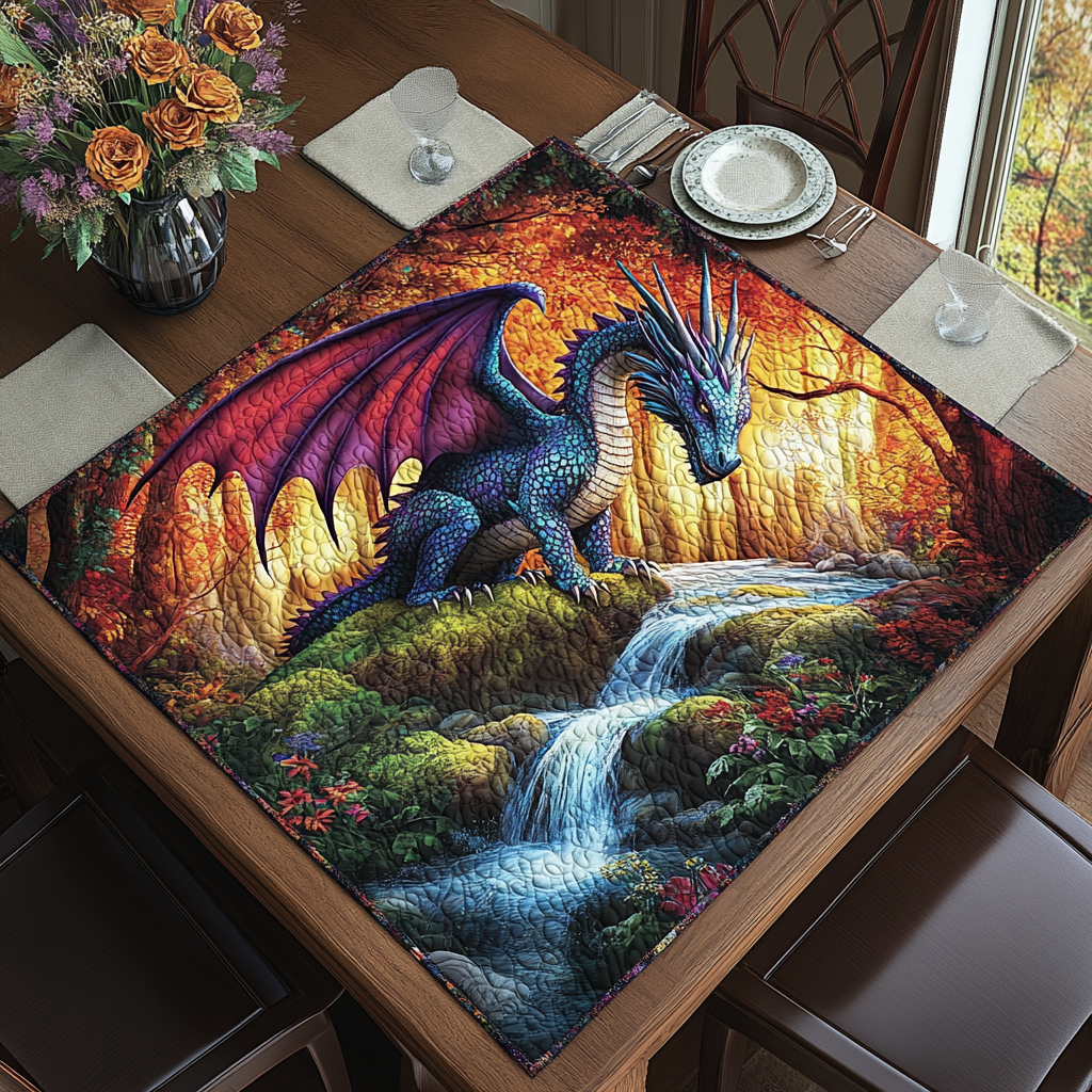 Serene Dragon Quilted Table Topper NCU0DDK572