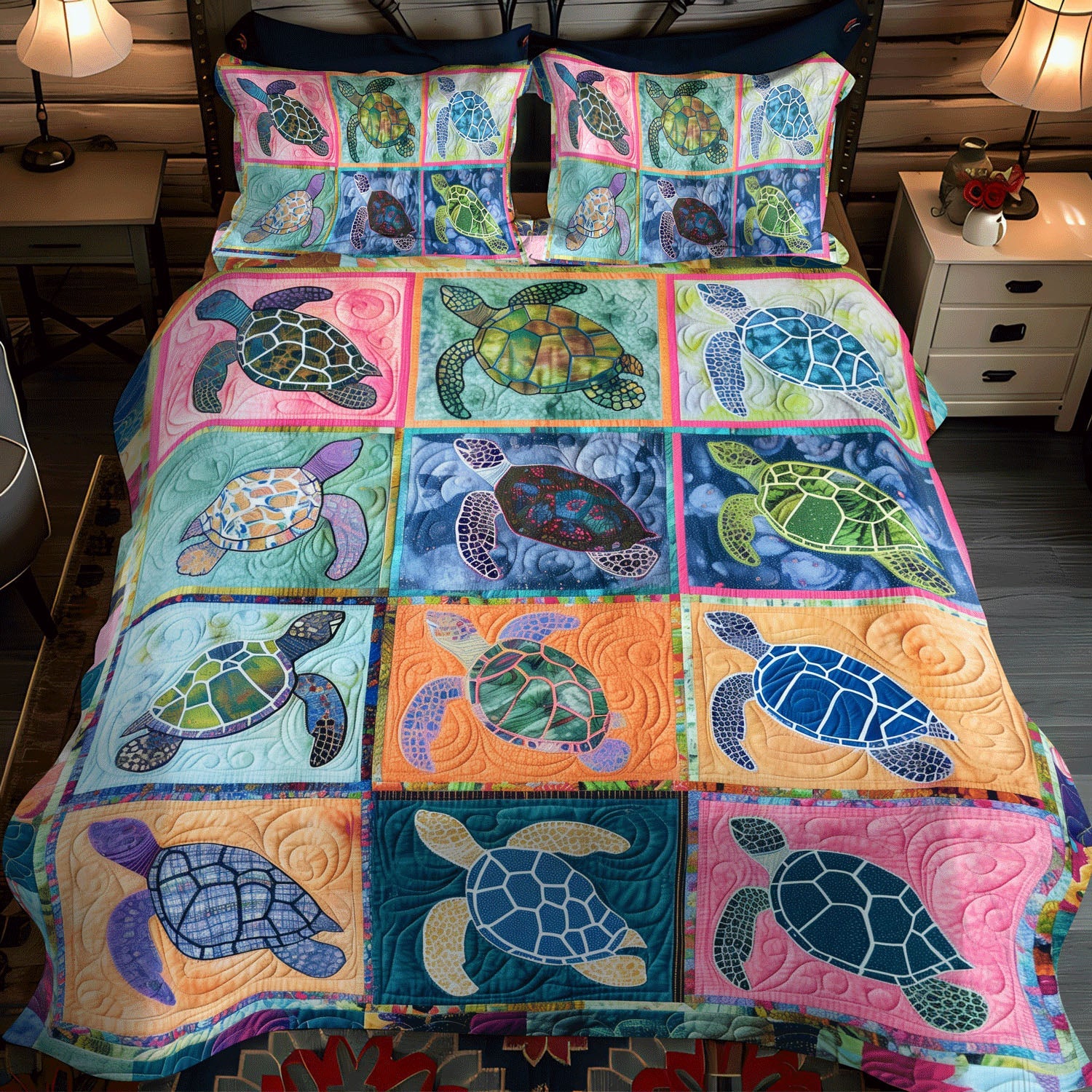 Serene Seas 3-Piece Quilted Bedding Set NCU0TL759
