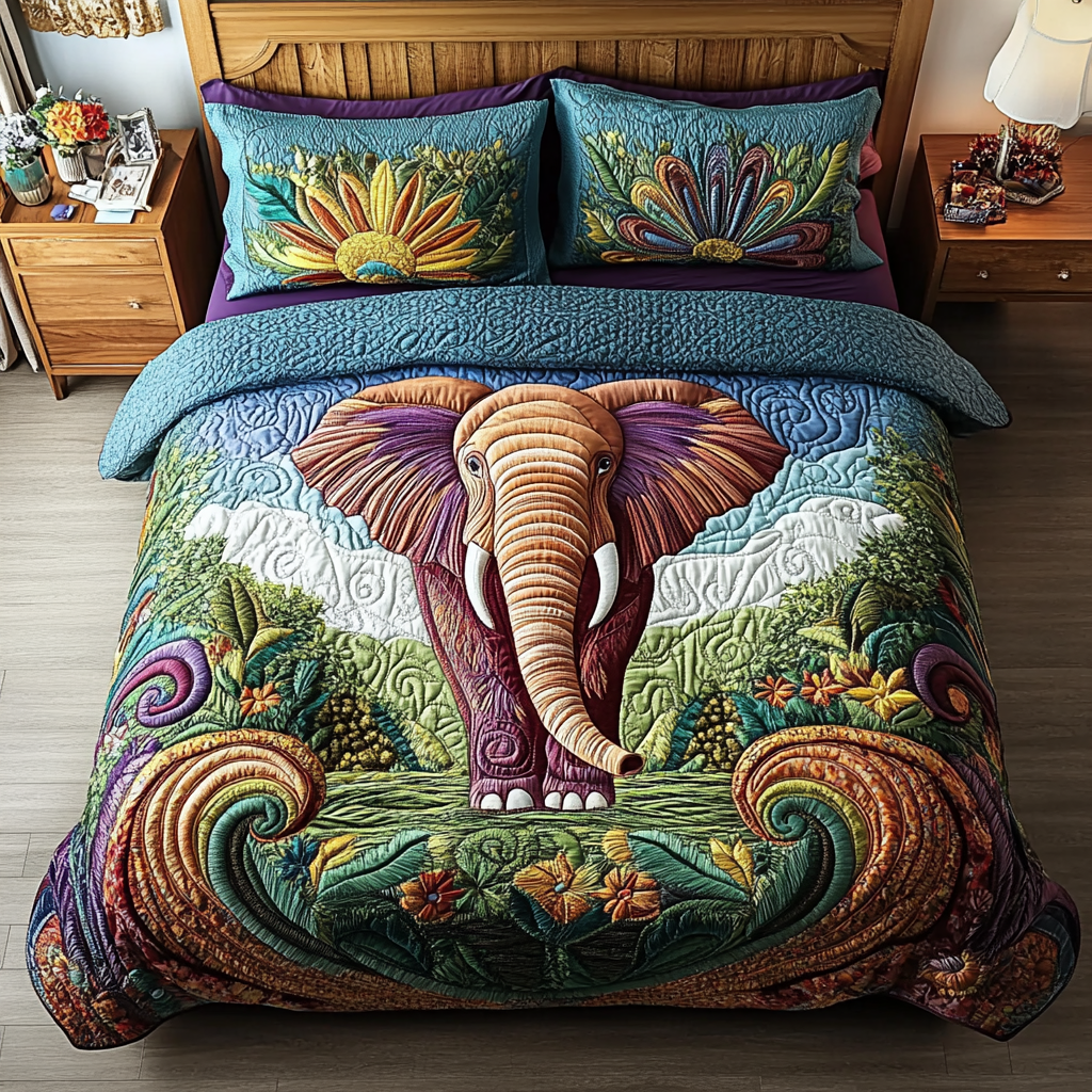 Serengeti Bliss 3-Piece Quilted Bedding Set NCU0NVH067