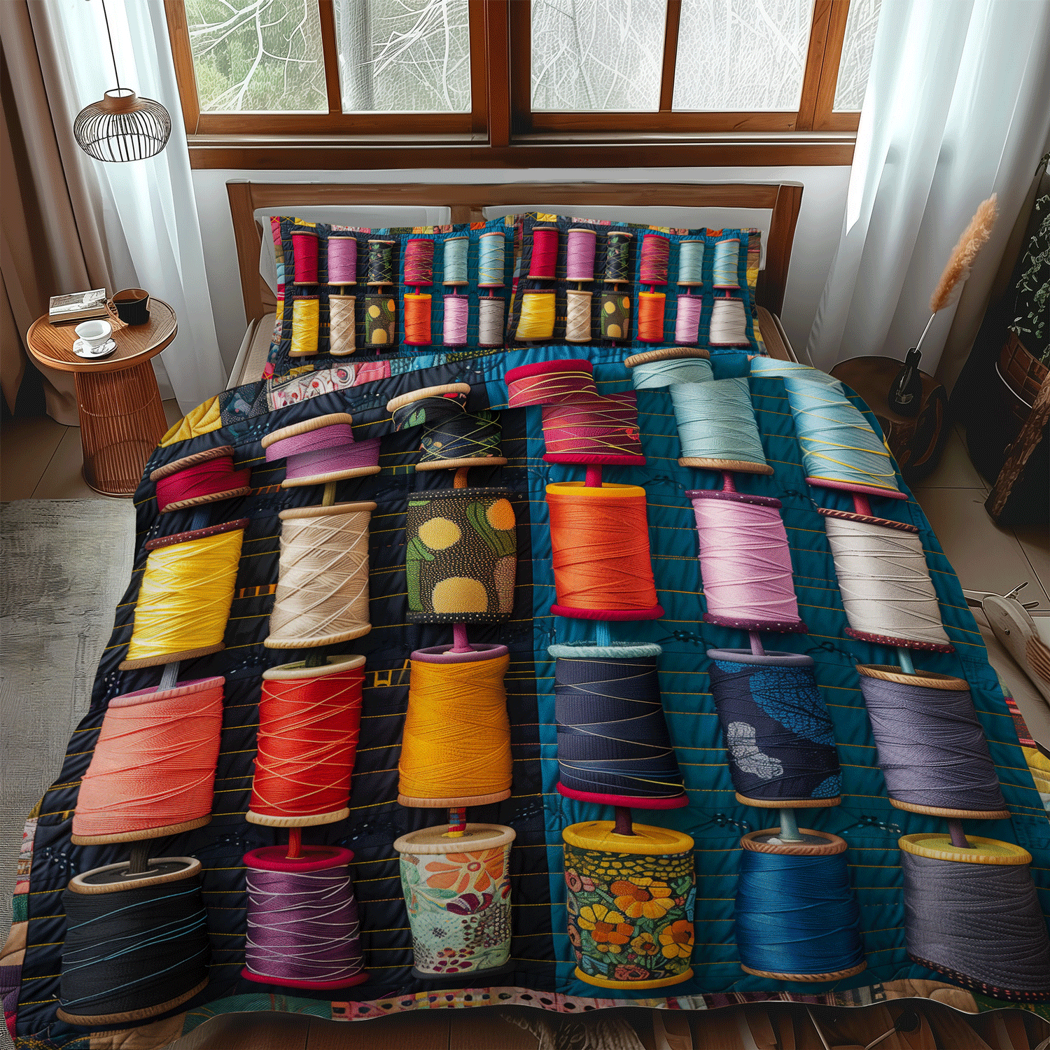Sewing Studio 3-Piece Quilted Bedding Set NCU0TH1297